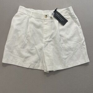 NWT Sans Souci Linen Blend Shorts Womens NATURAL IVORY color $62 LARGE Fast Ship